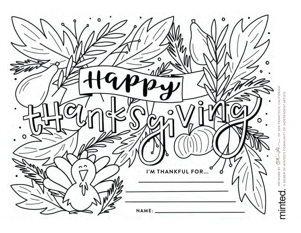 free thanksgiving coloring pages to help children express gratitude